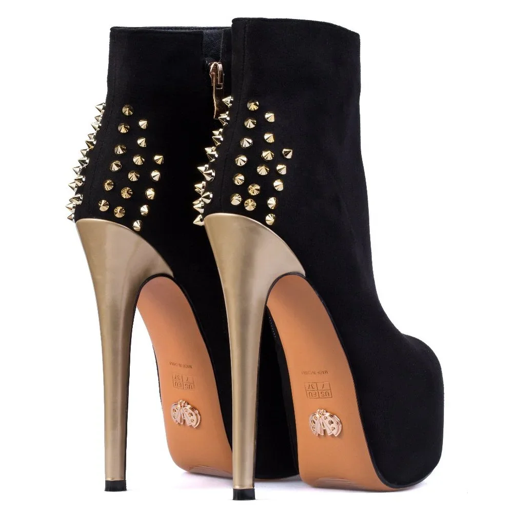 Petit Cadeau Jodi - Rounded Toe ankle boots with 6" heels and 2" platform Size 5 - Picture 4 of 7